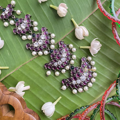 Vriksham Elegant Black Polish Traditional Precious Kemp Mang Tikka-G17579