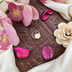 Vriksham Floral Kundan Jadau Septum Ring-White-J3960