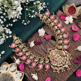 Vriksham Lakshmi Pendant with Peacock 1 gm gold Short Neckpiece-G17059