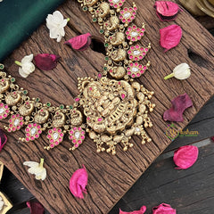 Vriksham Lakshmi Pendant with Peacock 1 gm gold Short Neckpiece-G17059