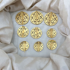 Vriksham Designer Jadau Jada Billa Set in Green and White Stones -Set Of 9-J3576