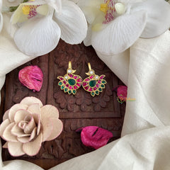 Vriksham Bird Shape Maharashtrian Style Press Bugadi-Red Green-J3103