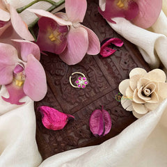 Vriksham Floral Kundan Jadau Septum Ring-Red White-J3957