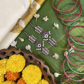 Vriksham Elegant Black Polish Traditional Precious Kemp Maatil-Pearl-G17577