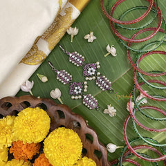 Vriksham Elegant Black Polish Traditional Precious Kemp Maatil-Pearl-G17577