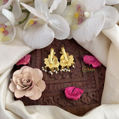 Vriksham Peacock Shape Maharashtrian Style Press Bugadi-Red Green & White-J3108