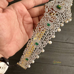 Exquisite Bridal American Diamond Hipbelt - Green - G11507
