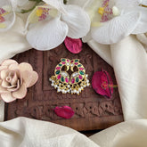 Vriksham Unique Peacock Shape Maharashtrian Style Press Bugadi-Red Green-J3094