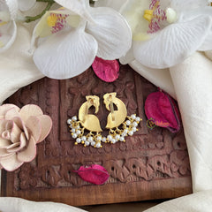 Vriksham Unique Peacock Shape Maharashtrian Style Press Bugadi-Red Green-J3094