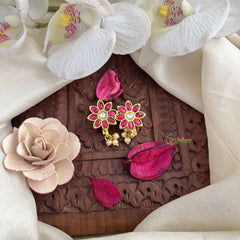 Vriksham Floral Maharashtrian Style Press Bugadi-Red White-J3112