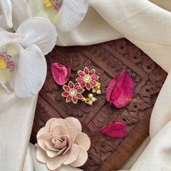 Vriksham Floral Maharashtrian Style Press Bugadi-Red White-J3112