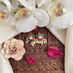 Vriksham Exclusive Floral Maharashtrian Style Press Bugadi-Red Green & White-J3095