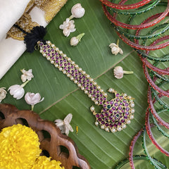 Vriksham Chandran Style Kemp Mang Tikka-Red-Pearl-G17555