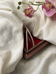 Premium Gold Alike Diamond Bangle Set - White - G11886