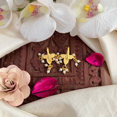 Vriksham Antique Designer Maharashtrian Style Press Bugadi-Green Red-Pearl-J3079