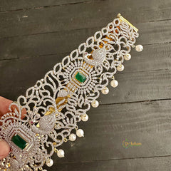 Elegant Peacock Bridal American Diamond Hipbelt -Green- G11522