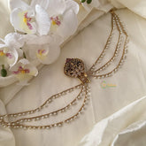 Elegant Lakshmi AD Stone Jada Billai with Pearl Maatil-G14907