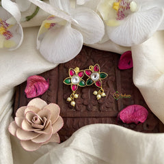 Vriksham Unique Floral Maharashtrian Style Press Bugadi-Red Green & White-J3083