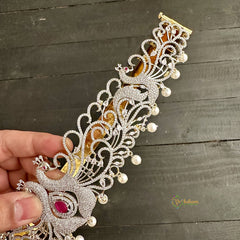 Exquisite Peacock Bridal American Diamond Hipbelt - G11506