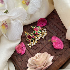 Vriksham Unique Maharashtrian Style Press Bugadi-Green Red-Pearls-J3072