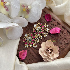 Vriksham Designer Maharashtrian Style Press Bugadi-Pearls-J3098