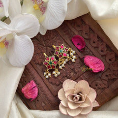 Vriksham Designer Maharashtrian Style Press Bugadi-Red Green-J3067