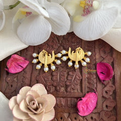 Vriksham Peacock Maharashtrian Style Press Bugadi-White Red-Pearl-J3077