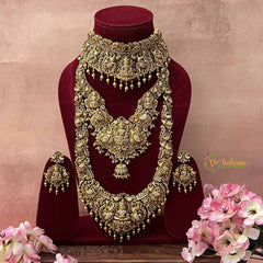 Vriksham Bridal Classic 3 Layered Lakshmi AD Stone Bridal Set-G21188
