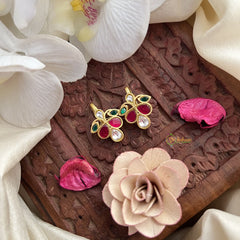 Vriksham Exquisite Maharashtrian Style Press Bugadi-Green Red & White-J3074