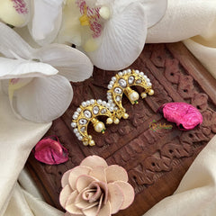 Vriksham Half Moon Style Maharashtrian Style Press Bugadi-White-J3115