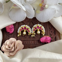 Vriksham Half Moon Style Maharashtrian Style Press Bugadi-Red-J3114