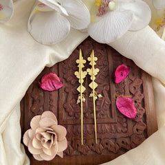 Vriksham Designer Bugadi Style Earrings-Red Green & White-J3117