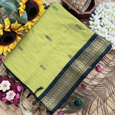 Vriksham Apple Green & Green Border With Butta Design Kalyani Cotton Saree-VS4964