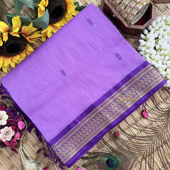 Vriksham Orchid Purple & Purple Border With Butta Design Kalyani Cotton Saree-VS4963