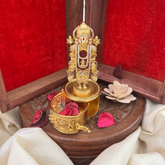 Vriksham Exquisite Matte AD Stone Tirupati Balaji With Round Handcrafted Red Kumkum-G22373