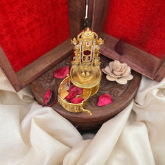 Vriksham Exquisite Matte AD Stone Tirupati Balaji With Round Handcrafted Red Kumkum-G22373