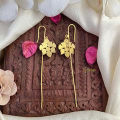 Vriksham Antique Floral Bugadi Style Earrings-Red Green & White-J3121