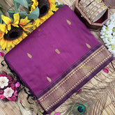 Vriksham Mulberry & Mulberry Border With Butta Design Kalyani Cotton Saree-VS4966