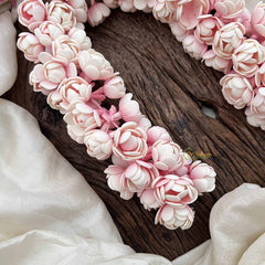 Vriksham Traditional Baby Pink Jasmine String Floral Gajra Flower Accessories-H1229