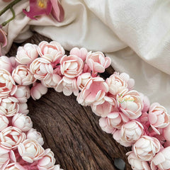Vriksham Traditional Baby Pink Jasmine String Floral Gajra Flower Accessories-H1229