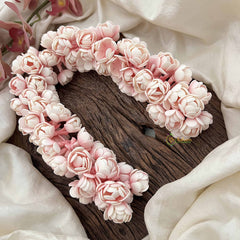 Vriksham Traditional Baby Pink Jasmine String Floral Gajra Flower Accessories-H1229