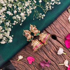 Vriksham Exquisite Peacock 1 gm gold Jhumka-G17079