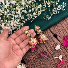 Vriksham Exquisite Peacock 1 gm gold Jhumka-G17079