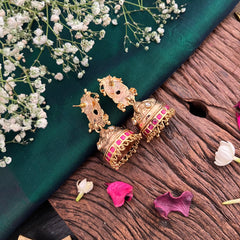 Vriksham Exquisite Peacock 1 gm gold Jhumka-G17079