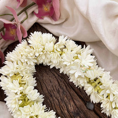 Vriksham Elegance White Jasmin Gajra Flower Accessories-H1232