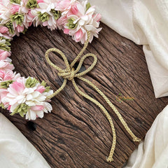 Vriksham Light Pink & White Shade Floral With Beads Green Leaf Veni Gajra Flower Accessories-H1236