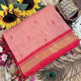 Vriksham Orange & Red Border With Butta Design Kalyani Cotton Saree-VS4978