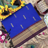 Vriksham Blue & Maroon Border With Butta Design Kalyani Cotton Saree-VS4951