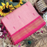 Vriksham Onion Pink & Pink Green Border With Butta Design Kalyani Cotton Saree-VS4977