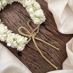 Vriksham Elegant White Jasmine Floral WIth Green Leaf Veni Gajra Flower Accessories-KH1237